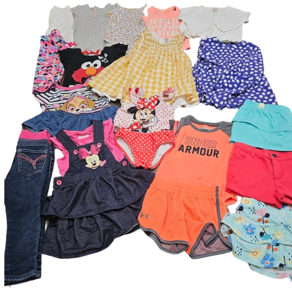 20 pcs Toddler little girl clothes lot size 24m/2t for summer - Picture 1 of 15